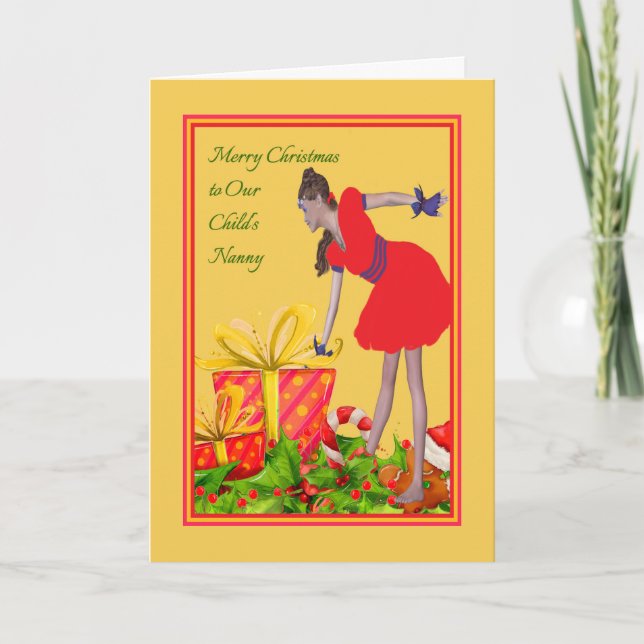 Festividades Cartão de Natal para a babá (Frente)