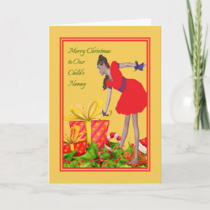 Festividades Cartão de Natal para a babá