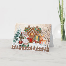 Festividades Cartão de Natal para a Casa Gingercake