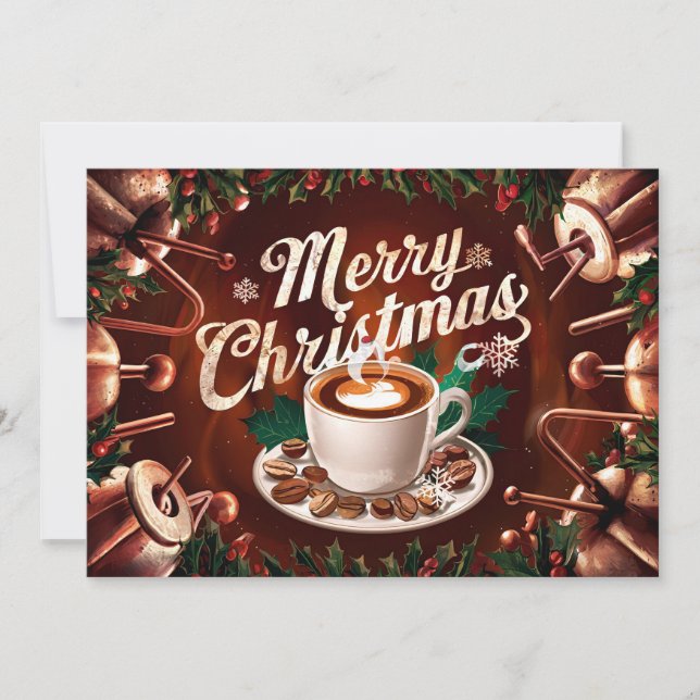 Festividades Cartão de Natal para Amantes de Café #12 (Frente)