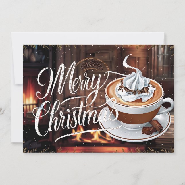 Festividades Cartão de Natal para Amantes de Café #16 (Frente)