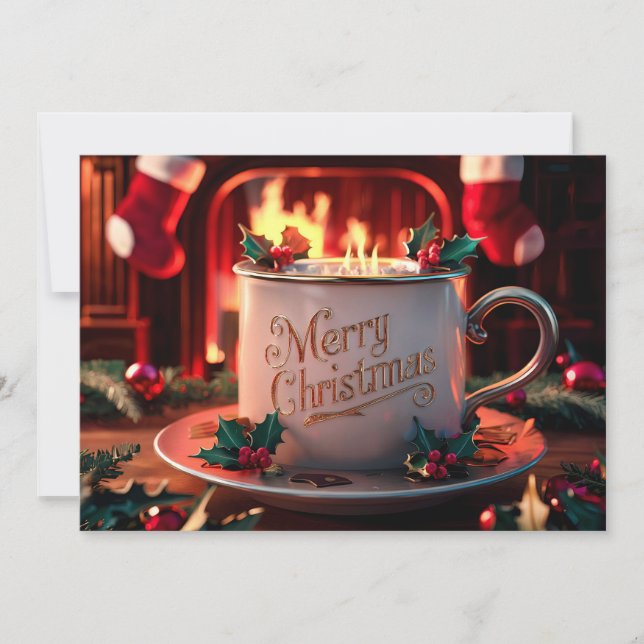 Festividades Cartão de Natal para Amantes de Café #20 (Frente)
