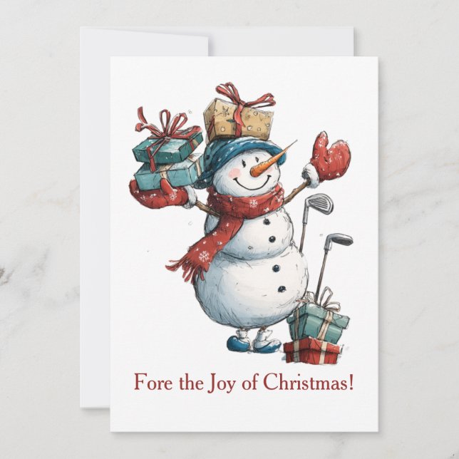Festividades Cartão de Natal para Amantes de Golfe – Design de  (Frente)
