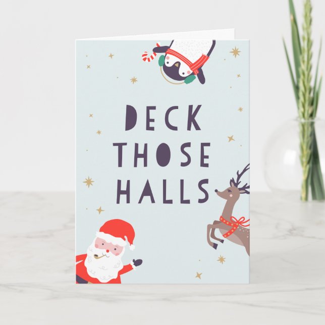 Festividades Cartão de Natal Para Aqueles Halls (Frente)