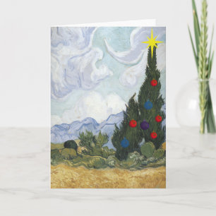 Festividades Cartão de Natal para Artistas da Cipress Van Gogh