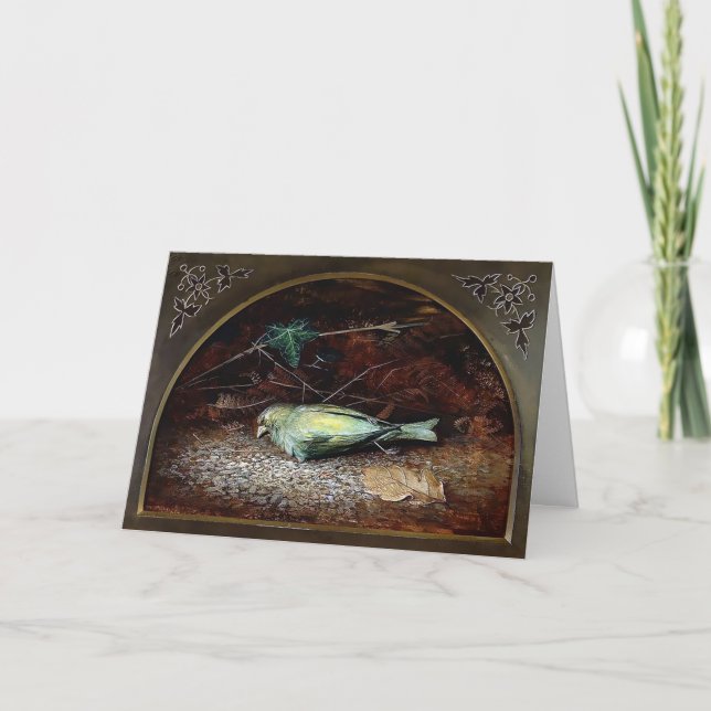 Festividades Cartão de Natal para aves Mortos vitoriano (Frente)