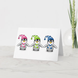 Festividades Cartão de Natal para Bebês Pinguins