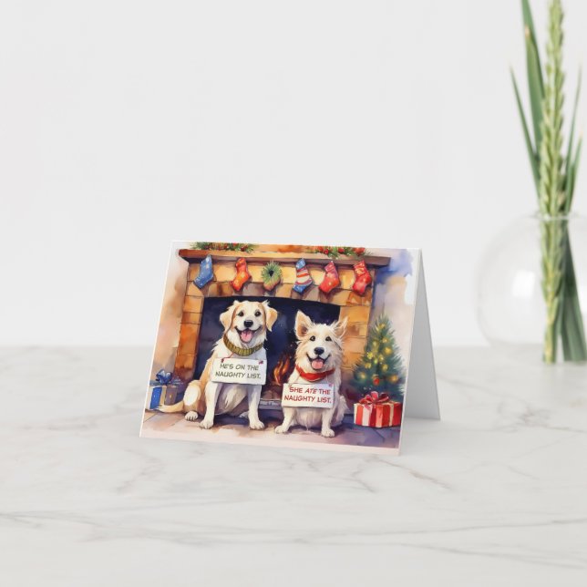 Festividades Cartão de Natal para Cães Doidos (Frente)