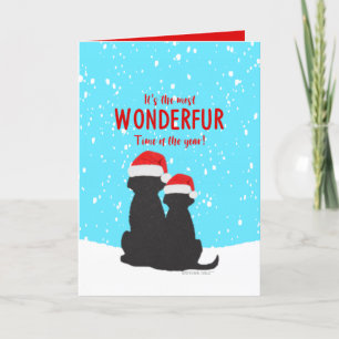 Festividades Cartão de Natal para cães pretos do laboratório pa