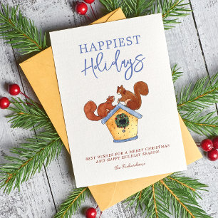 Festividades Cartão de Natal para Colagem de Fotos de Esquilos 