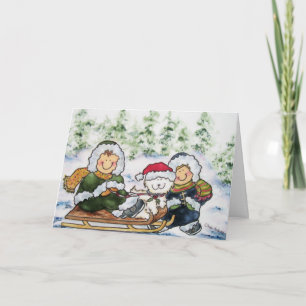 Festividades Cartão de Natal para Crianças e Bebidas