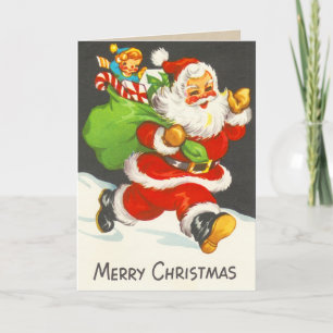 Festividades Cartão de Natal Para Crianças Vintage