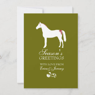 Festividades Cartão de Natal para Damas de Cavalo Vermelho e V