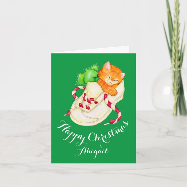 Festividades Cartão de Natal para gatinhos dormindo (Frente)