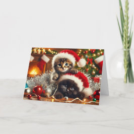 Festividades Cartão de Natal para gatos
