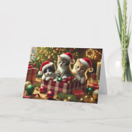 Festividades Cartão de Natal para gatos