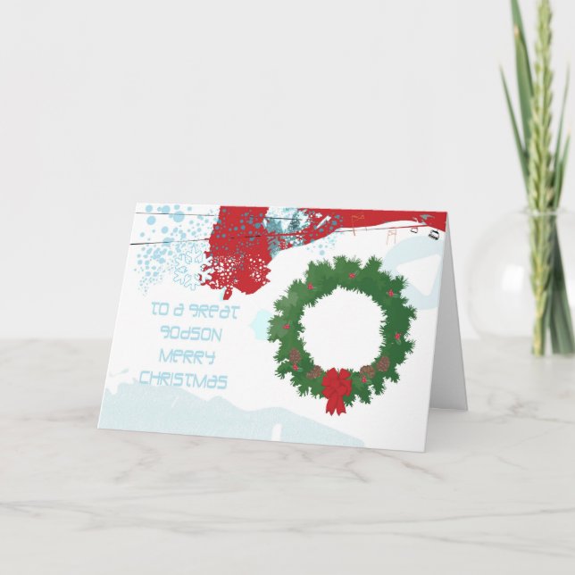 Festividades Cartão De Natal Para Godson (Frente)