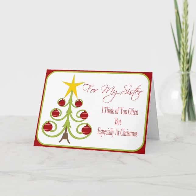 Festividades Cartão de Natal para Irmã (Frente)