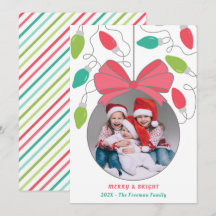 Cartão de Natal para Luzes Coloridas Modernas