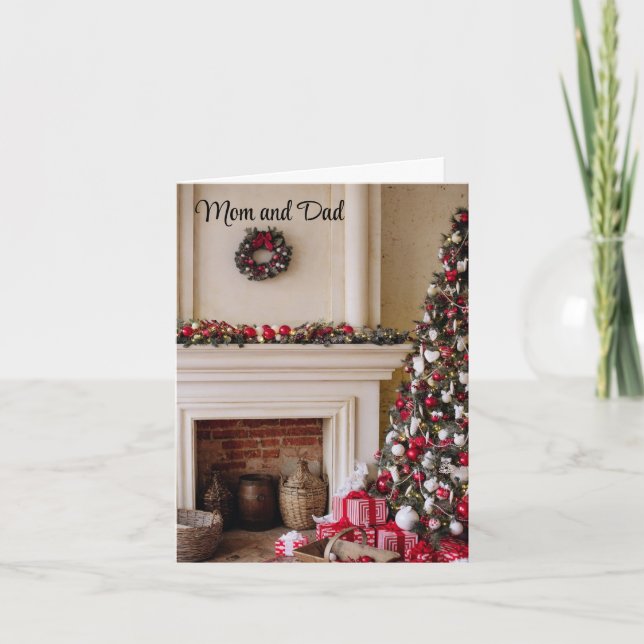 Festividades Cartão de Natal para Mamãe e Papai (Frente)