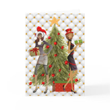 Cartão de Natal para Mulheres Africanas Americanas