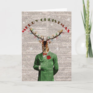 Festividades Cartão de Natal para natais vintages Reindeer