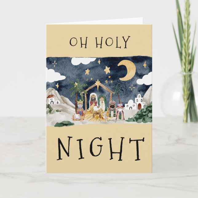 Festividades Cartão de Natal para Natividade Americano Africano (Frente)