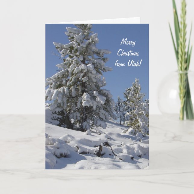 Festividades Cartão de Natal Para Neve Do Utah (Frente)
