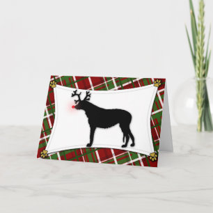 Festividades Cartão de Natal para o irlandês Wolfhound Reindeer