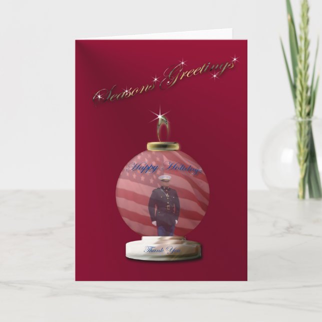 Festividades Cartão de Natal para Ornamento Marinho (Frente)