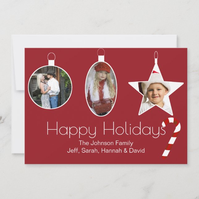 Festividades Cartão de Natal para Ornamentos de Fotografias (Frente)