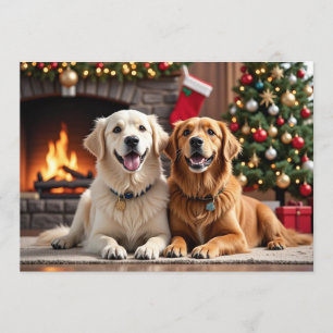 Festividades Cartão de Natal para ouro Retriever