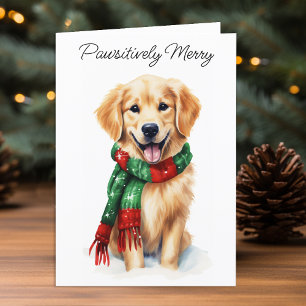 Festividades Cartão de Natal para ouro Retriever