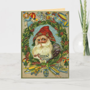 Festividades Cartão de Natal para Papais noeis Alemães Vintage