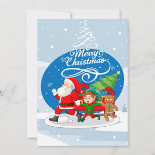 Festividades Cartão de Natal para Papais noeis Festivos e Amigo