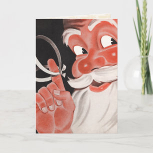 Festividades Cartão de Natal para Papais noeis Retro