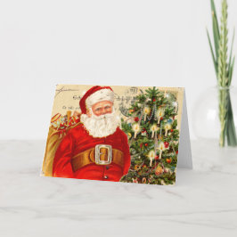 Festividades Cartão de Natal para Papais noeis Vintage