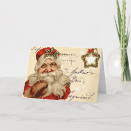 Festividades Cartão de Natal para Papais noeis Vintage