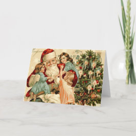 Festividades Cartão de Natal para Papais noeis Vintage