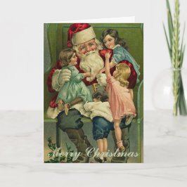 Festividades Cartão de Natal para Papais noeis Vintage