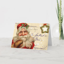 Festividades Cartão de Natal para Papais noeis Vintage