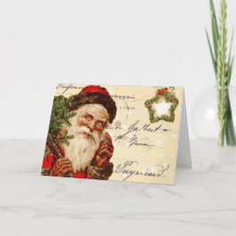 Festividades Cartão de Natal para Papais noeis Vintage
