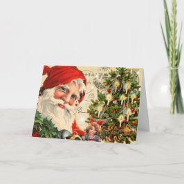 Festividades Cartão de Natal para Papais noeis Vintage