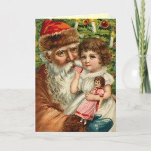 Festividades Cartão de Natal para Papais noeis Vintage