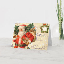 Festividades Cartão de Natal para Papais noeis Vintage