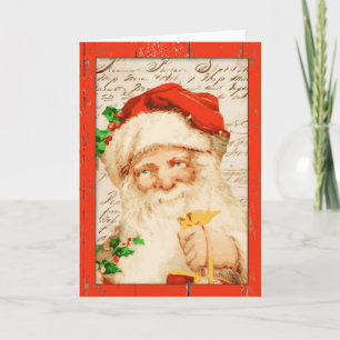 Festividades Cartão de Natal para Papais noeis Vintage
