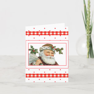 Festividades Cartão de Natal para Papais noeis Vintage Country