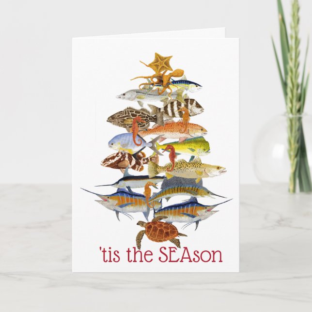 Festividades Cartão de Natal para Peixes de Saltwater (Frente)