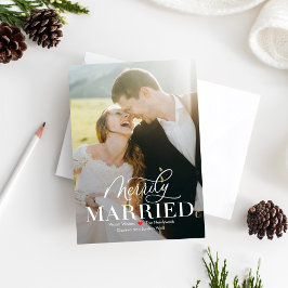 Festividades Cartão de Natal para Recém-Casados Felizes
