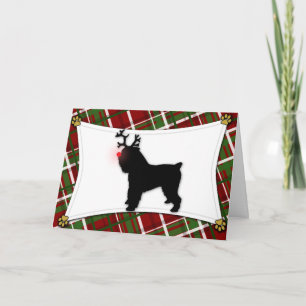 Festividades Cartão de Natal para Reindeer de Bruxelas Griffon